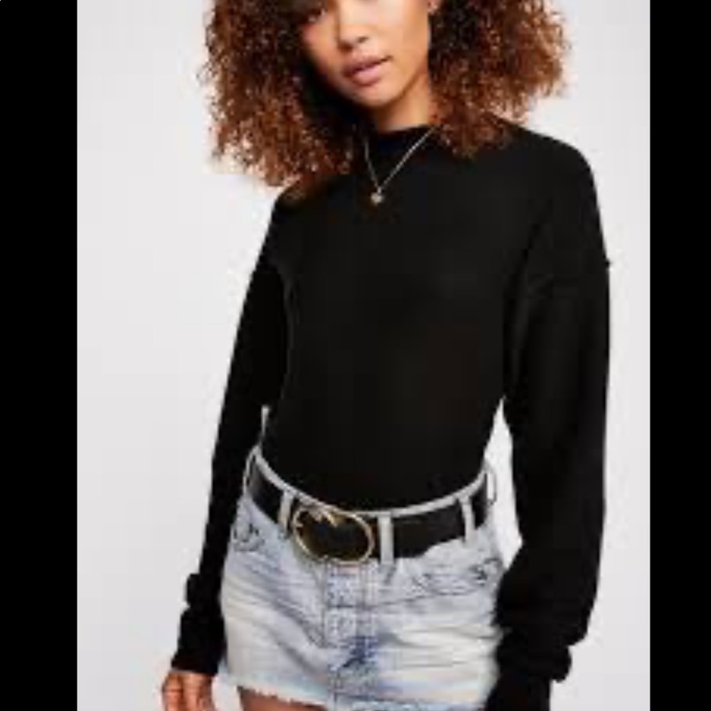 Free people black cashmere sweater, S